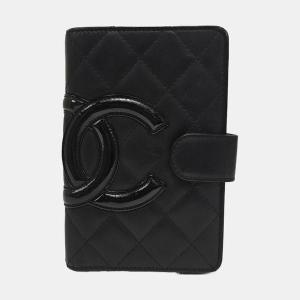 CAMBON Quilted Calfskin Black Wallet