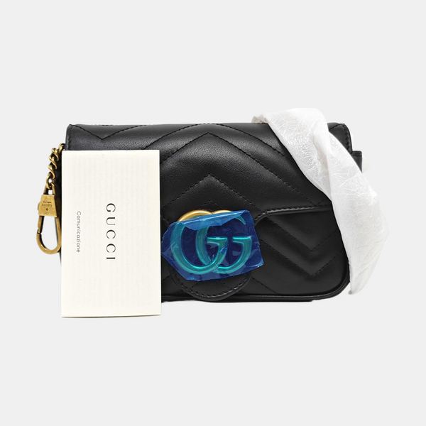GG Marmont Mini Quilted Calfskin Black