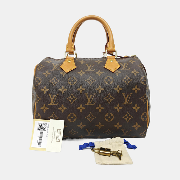 SPEEDY 25 Monogram Coated Canvas Brown