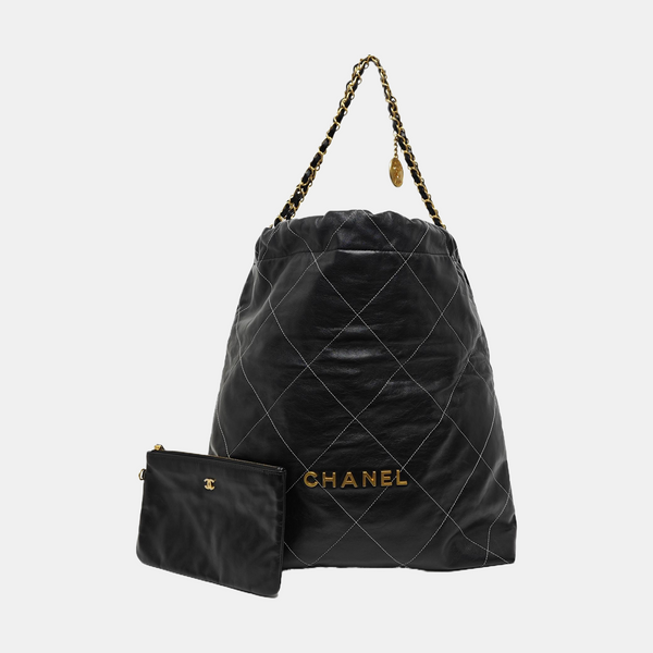 CHANEL 22 Small Quilted Calfskin Black