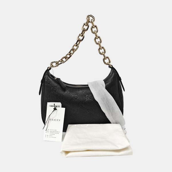 GG Emblem Monogram Calfskin Black