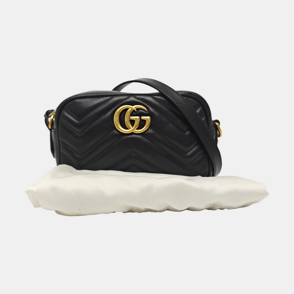 GG Marmont Mini Quilted Calfskin Black