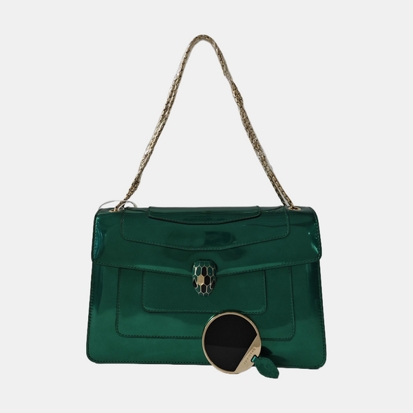 SERPENTI FOREVER Medium Patent Leather Green