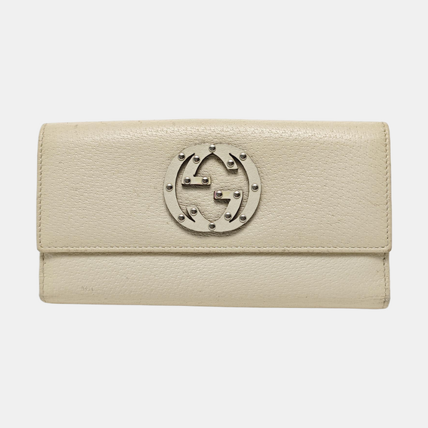 Authenticated pre-owned Blondie Calfskin White Wallet - Wallet at Looply