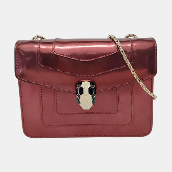 SERPENTI FOREVER Small Quilted Patent Leather Red