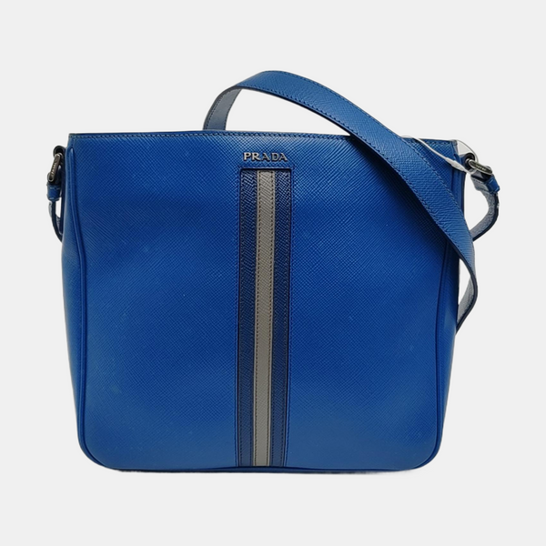 Saffiano Calfskin Crossbody Bag Blue
