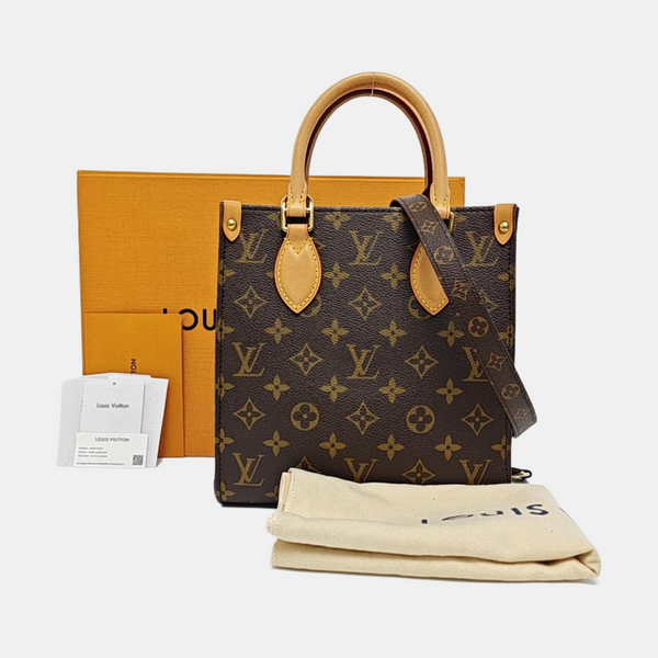 SAC PLAT BB Monogram Coated Canvas Brown