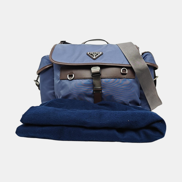 Nylon Shoulder Bag Blue