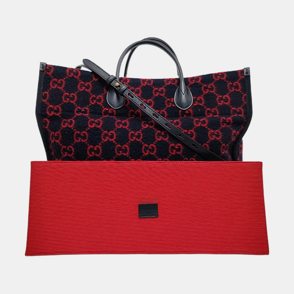 GG Wool Tote Monogram Wool Multicolor