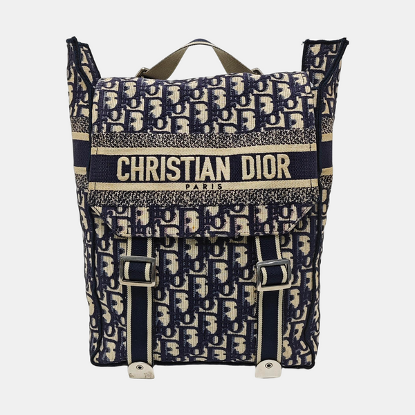 Oblique Canvas Backpack Blue