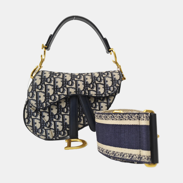 Saddle Mini Oblique Canvas Blue