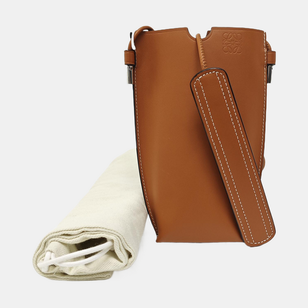 Calfskin Shoulder Bag Brown