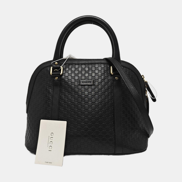 Microguccissima Monogram Calfskin Black