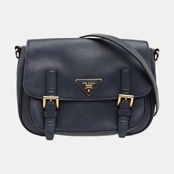 Saffiano Calfskin Shoulder Bag Blue
