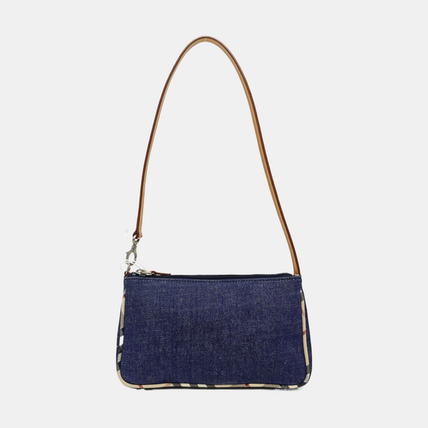 Fabric Top Handle Bag Blue