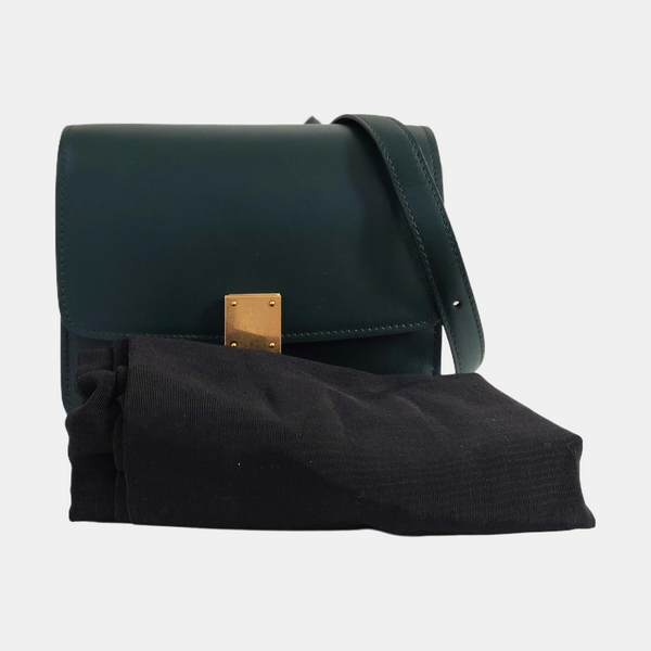 Authenticated pre-owned CLASSIC BOX Mini Calfskin Green - Shoulder Bag at Looply