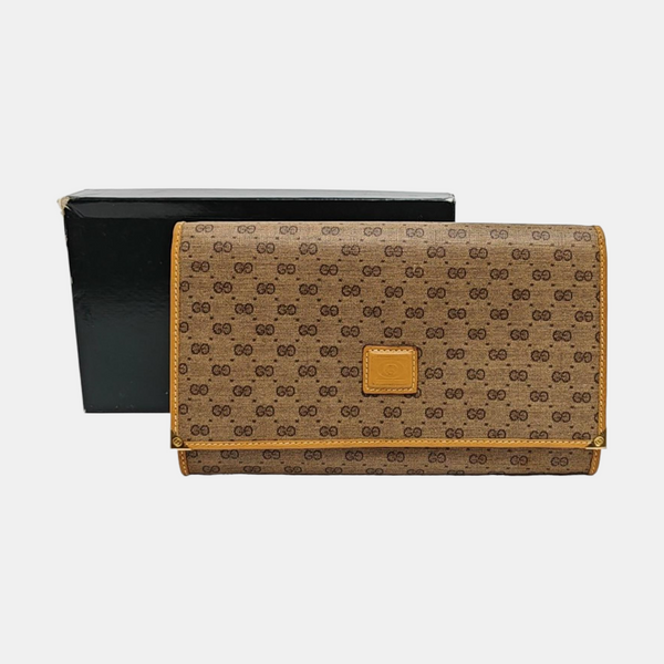 Monogram Coated Canvas Wallet Brown