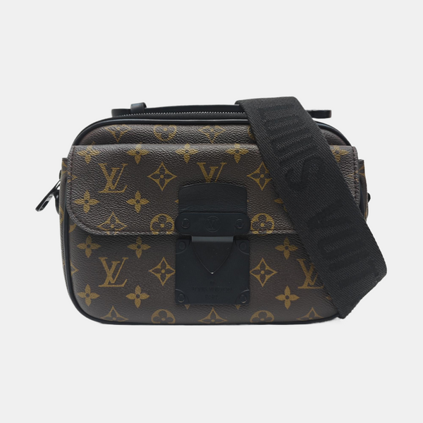 S LOCK Monogram Coated Canvas Brown