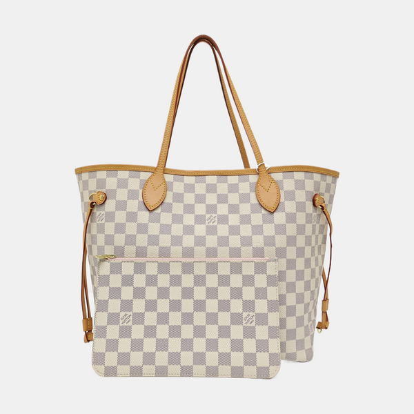 NEVERFULL MM Damier Azur Coated Canvas White