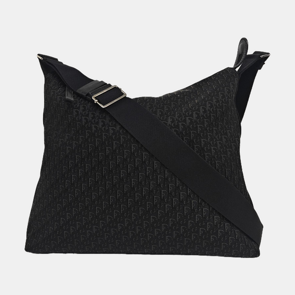 Oblique Canvas Shoulder Bag Black