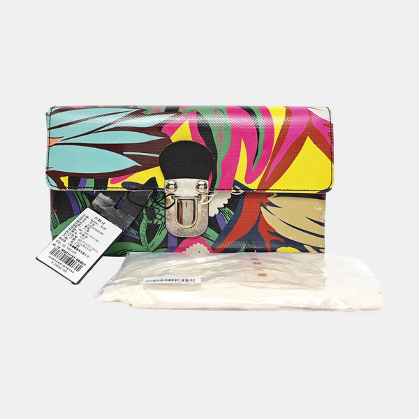 Coated Canvas Clutch Multicolor
