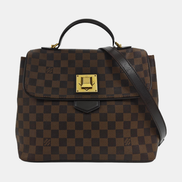 BERGAMO MM Damier Ebene Coated Canvas Brown