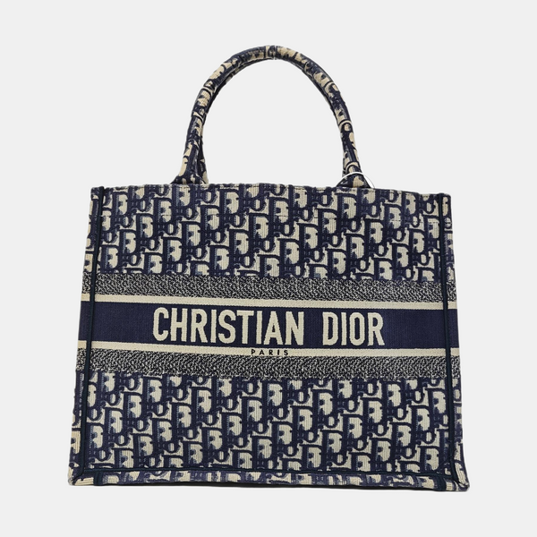 Book Tote Medium Oblique Canvas Blue