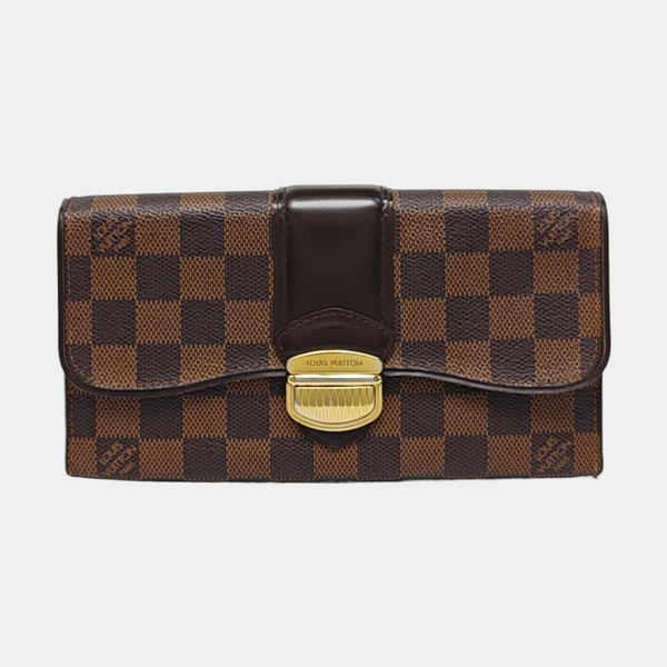 SISTINA Damier Ebene Coated Canvas Brown Wallet