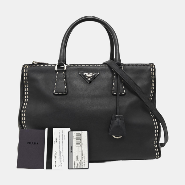 Galleria Medium Quilted Calfskin Black