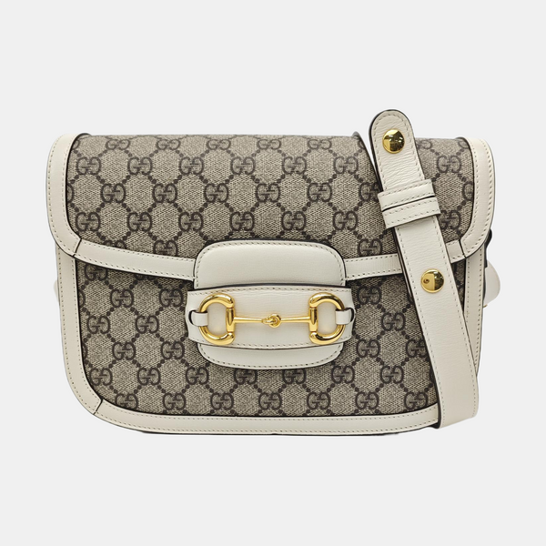 Horsebit 1955 Small Monogram Coated Canvas Beige