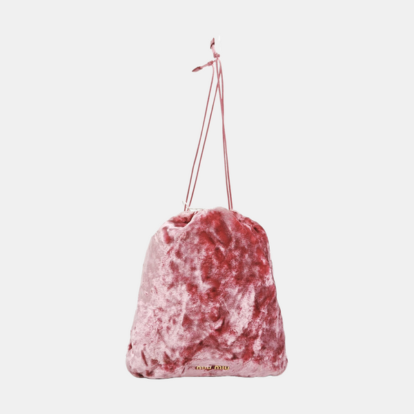 Velvet Top Handle Bag Pink