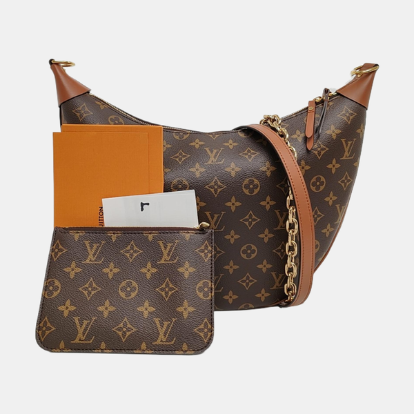 LOOP HOBO Monogram Coated Canvas Brown