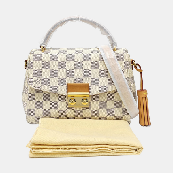 CROISETTE Damier Azur Coated Canvas White