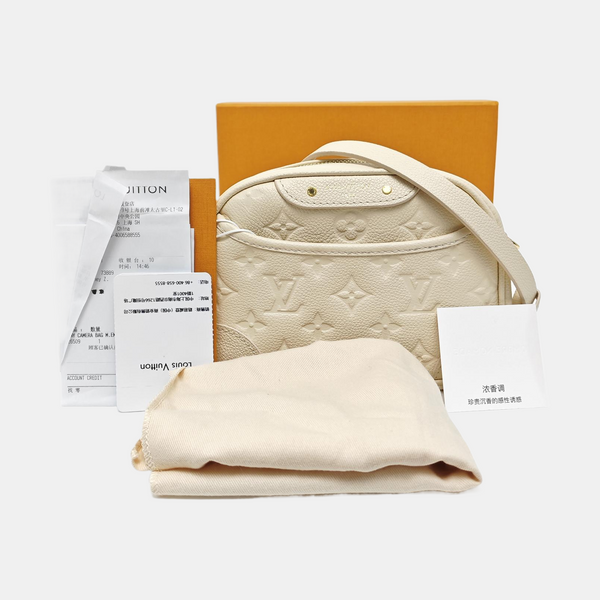 Monogram Calfskin Shoulder Bag Mini Beige