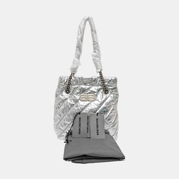Crush Small Quilted Calfskin Silver