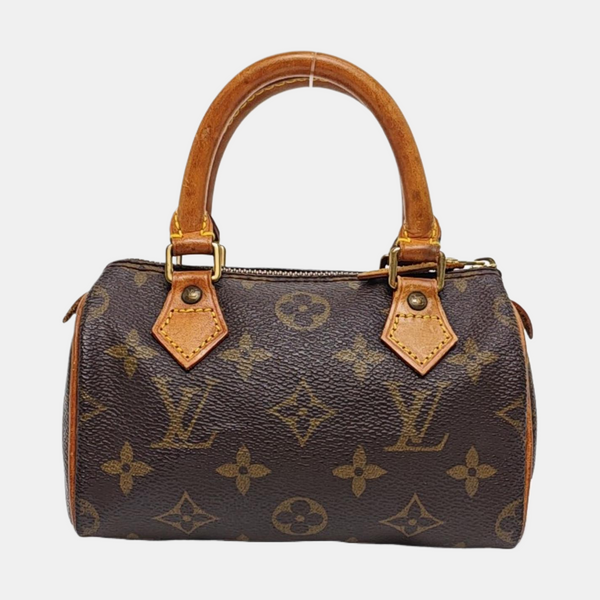 Authenticated pre-owned SPEEDY Nano Monogram Coated Canvas Brown - Top Handle Bag at Looply
