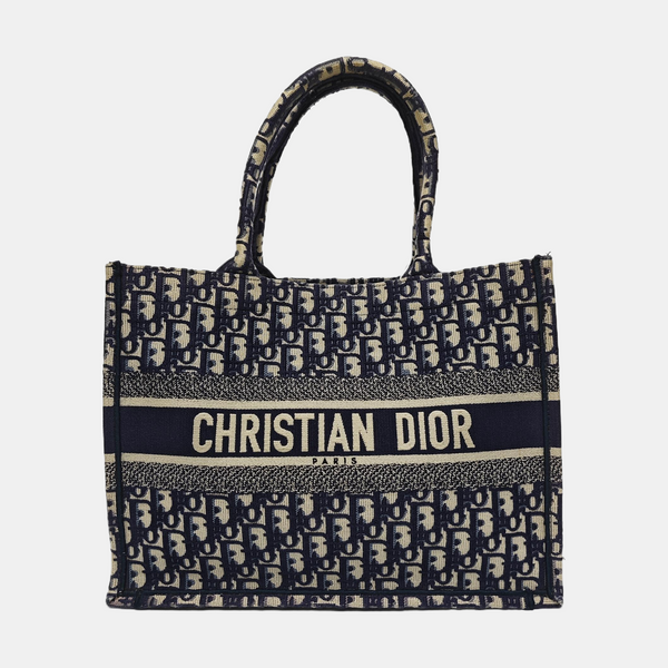 Book Tote Medium Oblique Canvas Blue