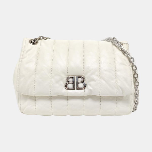 BB Quilted Calfskin White
