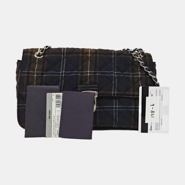 Quilted Fabric Crossbody Bag Multicolor