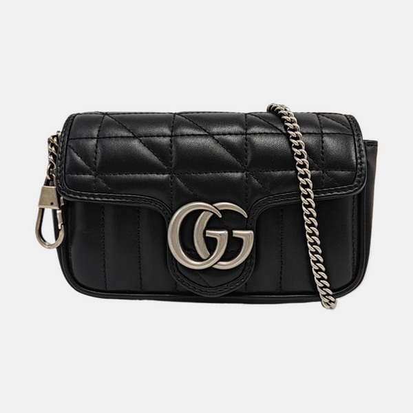 GG Marmont Mini Quilted Calfskin Black