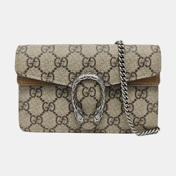 Dionysus Super Mini Monogram Coated Canvas Beige