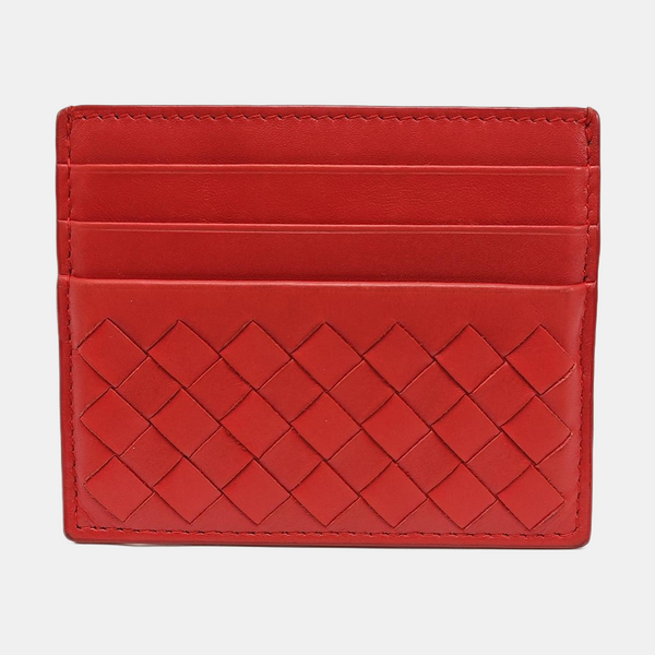 Calfskin Card Holder Red