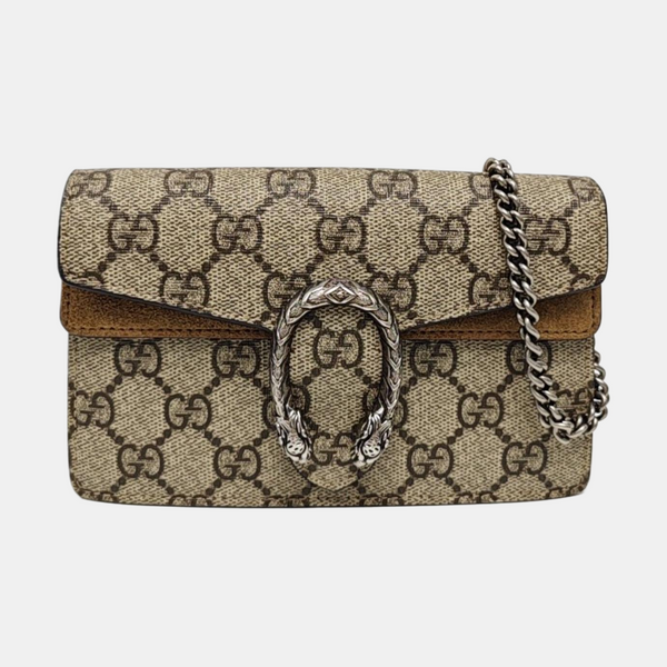 Dionysus Super Mini Monogram Coated Canvas Beige