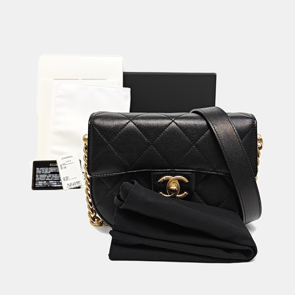 Calfskin Crossbody Bag Black