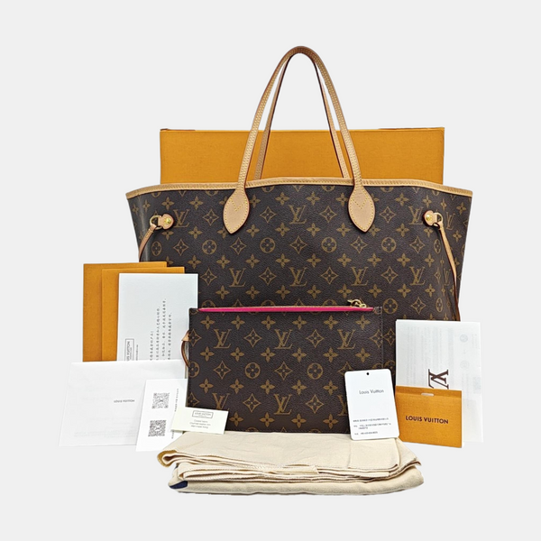 NEVERFULL GM Monogram Coated Canvas Brown