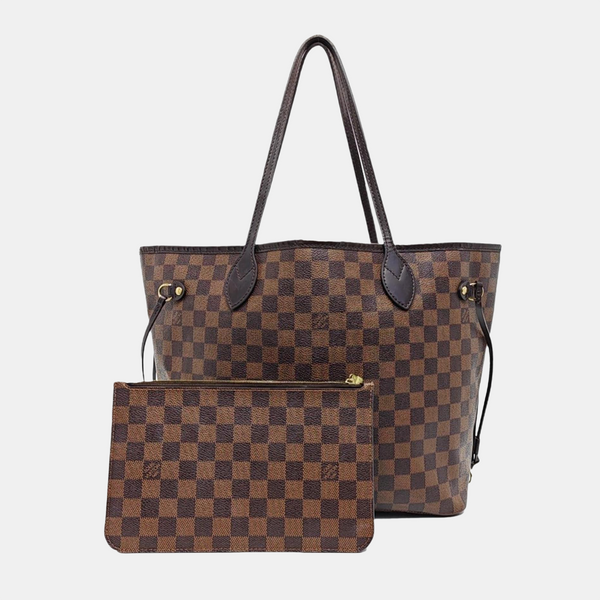 Authenticated pre-owned NEVERFULL MM Damier Ebene Coated Canvas Brown - Tote Bag at Looply