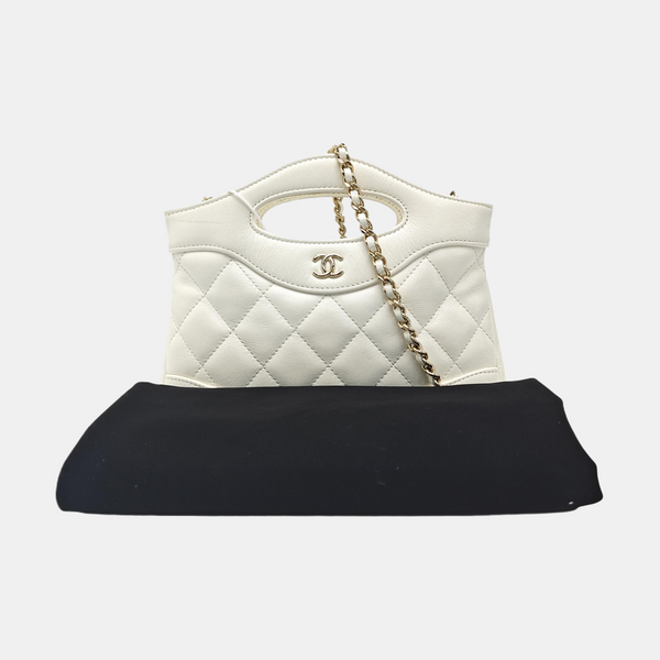 CHANEL 31 Mini Quilted Lambskin White