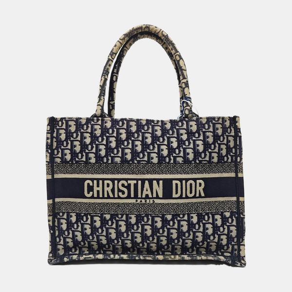 Book Tote Medium Oblique Canvas Blue