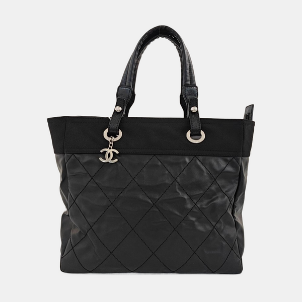 PARIS BIARRITZ Large Quilted Coated Canvas Black