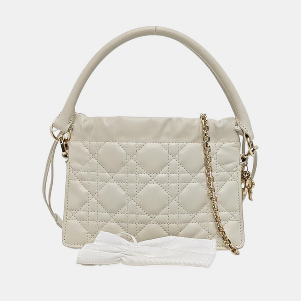 Lady Dior Milly Mini Cannage Lambskin White